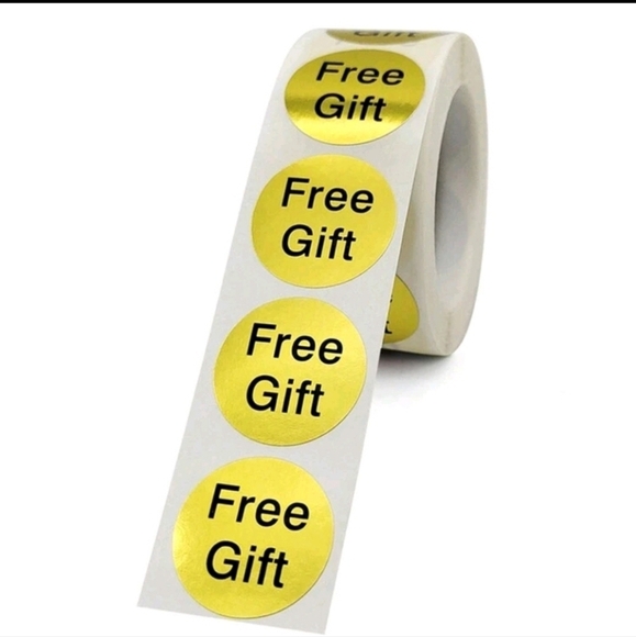 🔹️500pcs/Roll Gold "FREE GIFT" Stickers 1 inch ✨️ - Picture 2 of 5